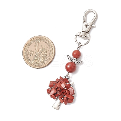 Chakra Tree of Life Natural & Synthetic Gemstone Pendant Decorations HJEW-JM03731-1