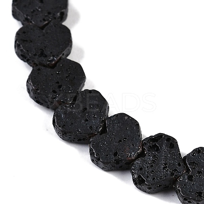 Natural Lava Rock Beaded Stretch Bracelets for Men Women BJEW-G727-01C-1