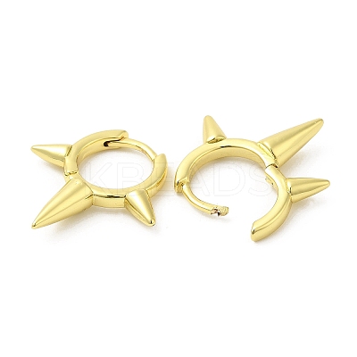 Rack Plating Brass Spike Hoop Earrings for Women EJEW-D059-19G-1