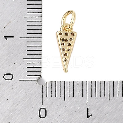 Rack Plating Brass Micro Pave Clear Cubic Zirconia Charms KK-Z060-15G-1