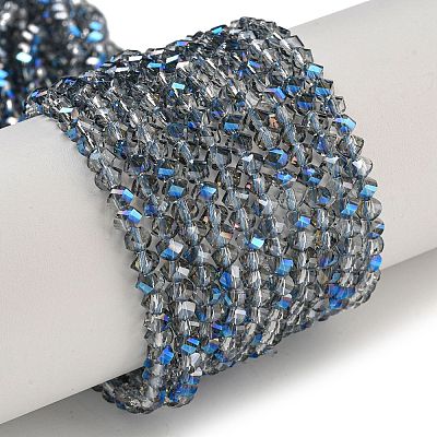 Electroplate Glass Beads Strands GLAA-Q105-04Q-1
