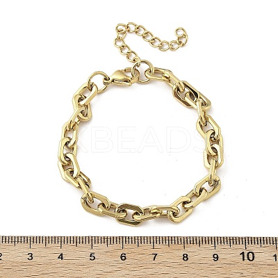 304 Stainless Steel Cable Chain Bracelets for Women BJEW-F488-14G-1