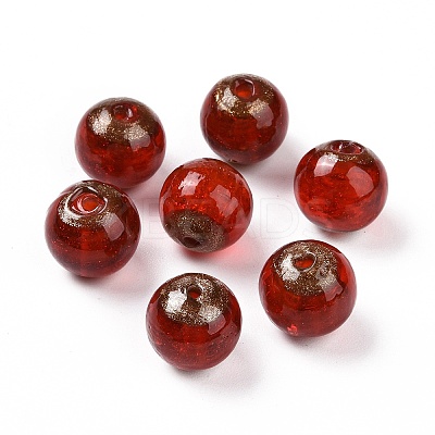 Handmade Gold Sand Lampwork Beads LAMP-C004-02A-1