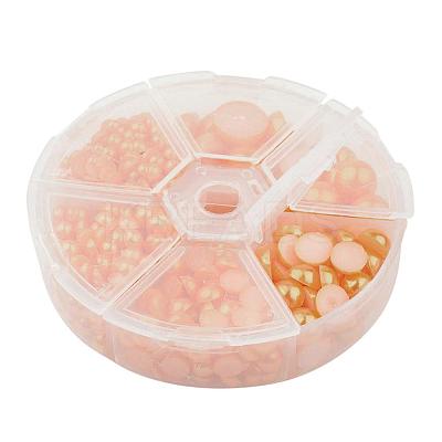 1Box ABS Plastic Imitation Pearl Dome Cabochons SACR-X0002-32-B-1