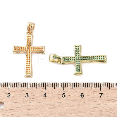 Real 18K Gold Plated Brass Micro Pave Cubic Zirconia Pendants KK-A209-20G-1