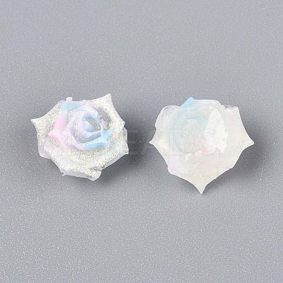 Luminous Flower Resin Cabochons CRES-T025-10B-1