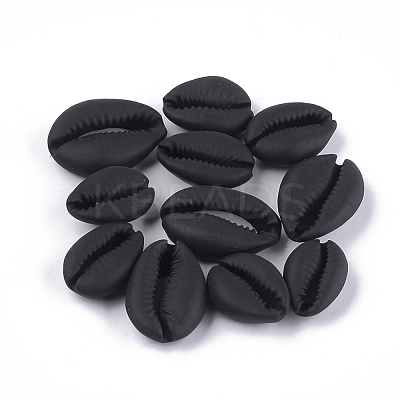 Spray Painted Natural Cowrie Shell Beads X-SSHEL-T008-12B-1