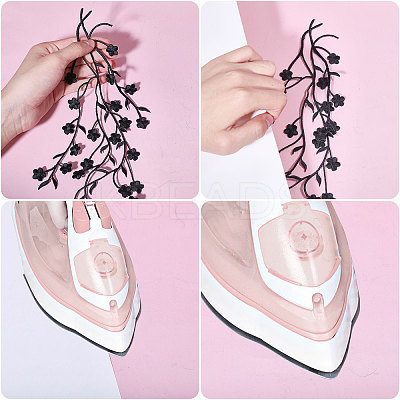 Plum Blossom Shape Appliques PATC-WH0007-11B-1