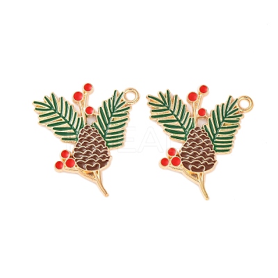Golden Plated Alloy Enamel Pendants ENAM-Z017-06G-1