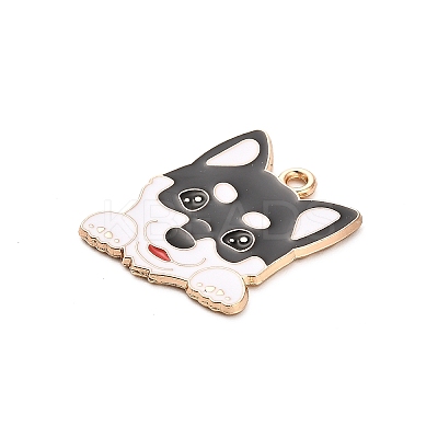 Animal Puppy Alloy Enamel Pendants X-FIND-V001-03G-01-1