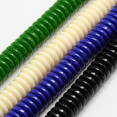 Imitation Amber Resin Heishi Beads Strands RESI-A009G-10mm-1