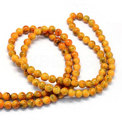 Baking Paint Glass Round Bead Strands DGLA-Q019-8mm-44-1