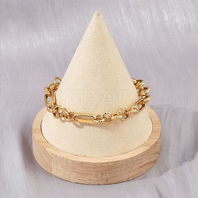 304 Stainless Steel Figaro Chain Bracelets for Women LS-BJEW-Z143-06G-1