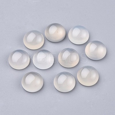 Natural White Agate Cabochons G-P393-R62-12MM-1