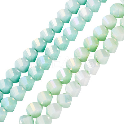 2 Strands 2 Colors Anti-Tarnish Electroplate Glass Beads Strands GLAA-TA0003-67-1