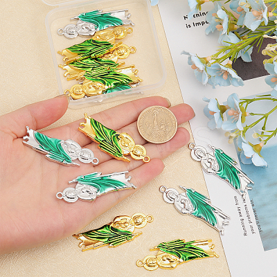 12Pcs 2 Colors Alloy Enamel Big Pendants ENAM-CA0001-54-1