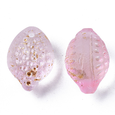 Transparent Spray Painted Glass Charms GLAA-R215-02-B08-1