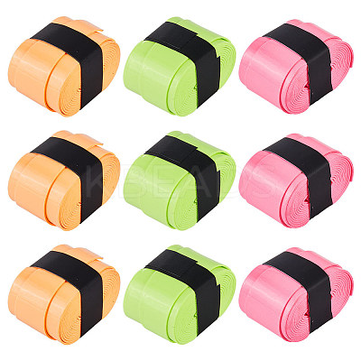 9Pcs 3 Colors PU Leather Anti-slip Tennis Racquet Overgrip DIY-CN0002-75-1