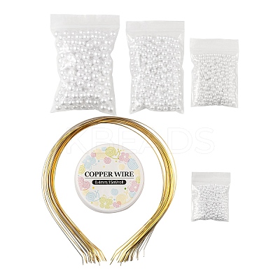 DIY Imitation Pearl Hair Band  Making Kits DIY-LS0003-76-1