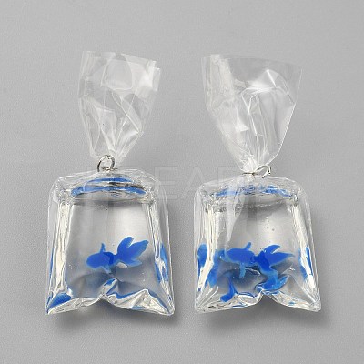 Transparent Resin Big Pendants RESI-TAC0024-01C-1