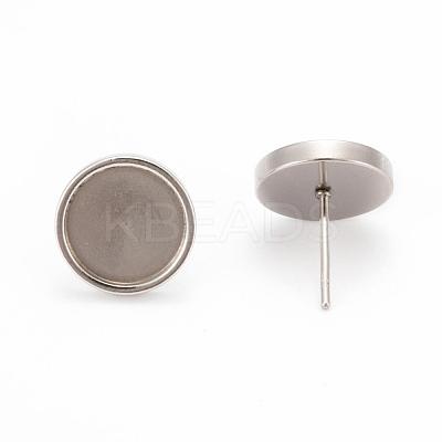 Non-Tarnish 201 Stainless Steel Stud Earring Settings STAS-I088-F-01P-1