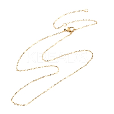 Ion Plating(IP) 304 Stainless Steel Cable Chain Necklaces PH-NJEW-E122-11G-1