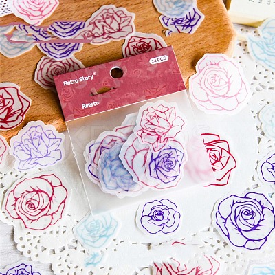 24Pcs Retro Scrapbook Paper PW-WG0542F-05-1