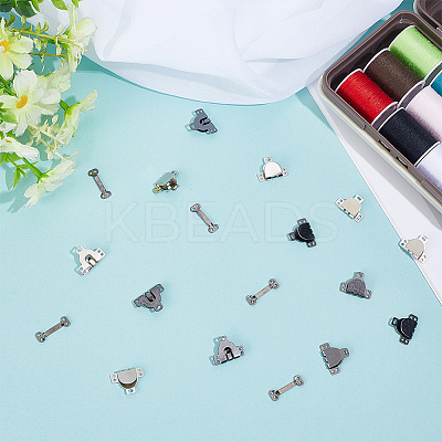 60Pcs 2 Colors Adjustable Alloy Suit Trouser Waist Concealed Button Hooks FIND-HY0004-67-1
