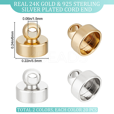 40Pcs 2 Colors Brass Pendant Bails KK-BBC0009-44-1