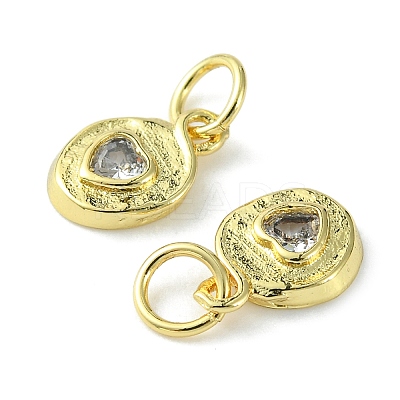Rack Plating Brass Micro Pave Cubic Zirconia Pendants KK-K332-11G-1