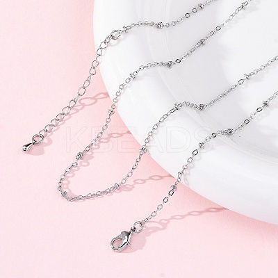 Brass Satellite Chains Necklaces for Women NJEW-D302-61P-1