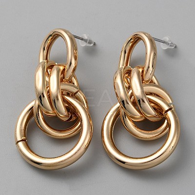 316 Surgical Stainless Steel Rings Dangle Stud Earrings for Women EJEW-WH0009-81-1
