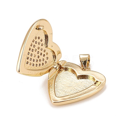 Brass Micro Pave Cubic Zirconia Locket Pendants X-KK-A161-47G-1