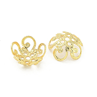 Rack Plating Brass Bead Caps FIND-T071-13G-01-1