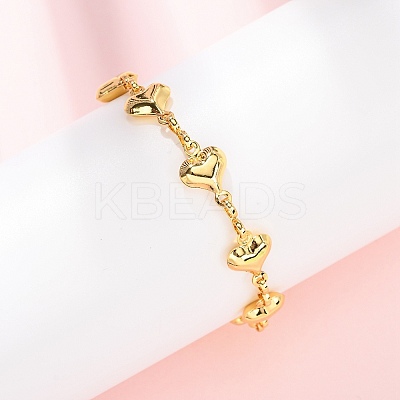 Brass Link Chain Bracelets for Women BJEW-C140-05G-1