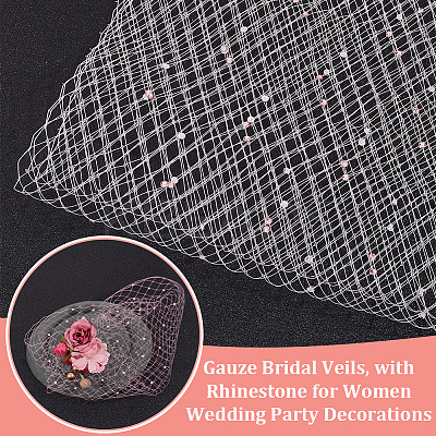 Gauze Bridal Veils AJEW-WH0314-489B-1