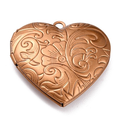 304 Stainless Steel Locket Pendants STAS-O147-02C-1