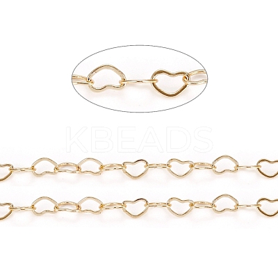 Brass Heart Link Chains X-CHC-D026-15B-G-1