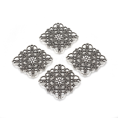 Tibetan Style Filigree Joiners TIBEP-A2690-AS-LF-1