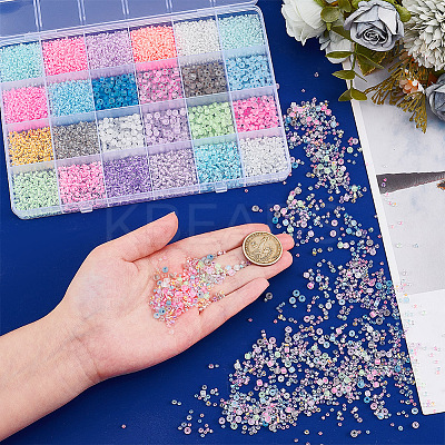 24 Styles Luminous Glass Seed Beads SEED-PH0001-72-1