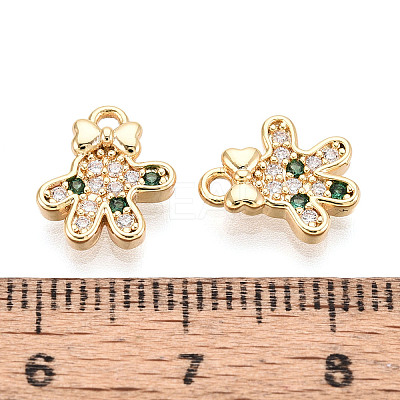 Brass Micro Pave Cubic Zirconia Charms KK-N263-147B-G-1