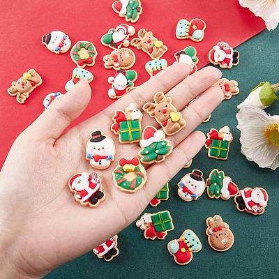 45Pcs 9 Styles Christmas Theme Opaque Resin Cabochons JX253A-1