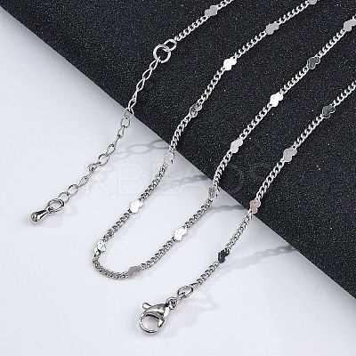 Brass Curb Chains Necklaces for Women NJEW-D302-07P-1