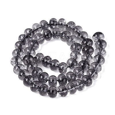 Crackle Transparent Glass Beads Strands GLAA-N074-02B-06-1