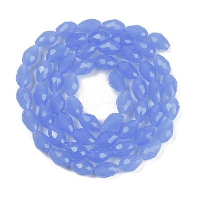 Electroplate Imitation Jade Glass Beads Strands EGLA-N013-J8mm-D06-1