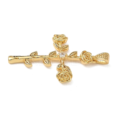 Brass Micro Pave Cubic Zirconia Pendants KK-L257-10G-1