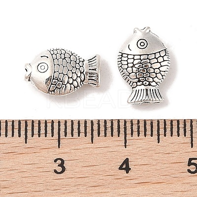 Tibetan Style Zinc Alloy Fish Beads X-TIBEB-R061-097-1