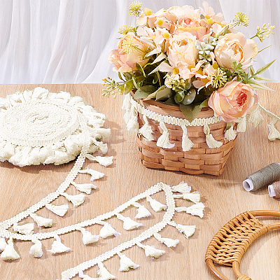 Cotton Fringe Lace Trim Ribbon OCOR-WH0105-008A-1