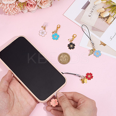 6Pcs Alloy Enamel Mobile Straps HJEW-MA00022-1