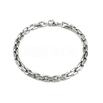 201 Stainless Steel Cuba Style Chian Bracelet for Men LS-BJEW-B138-06P-02-1